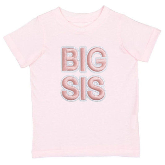 Big Sis Embroidered Patch Tee- Pink