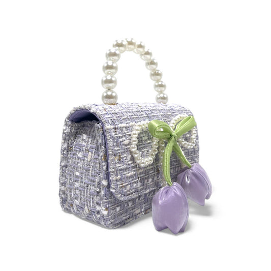 Lily & Bow Tweed Purse- Purple