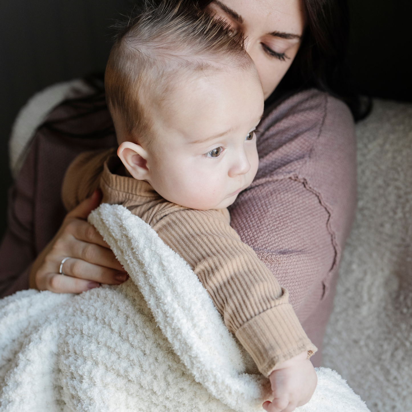 Waffle Knit Mini Blanket - Wisteria