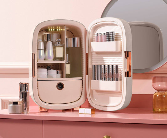 Beauty 12 Liter Mini Skincare Fridge: Pink