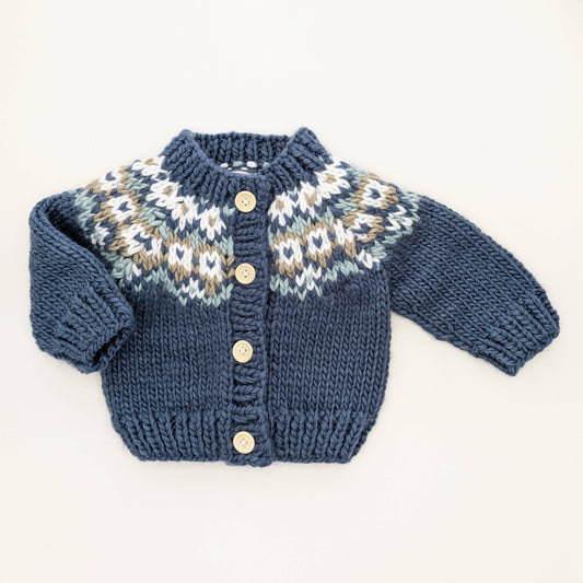 Fairisle Slate Cardigan Sweater