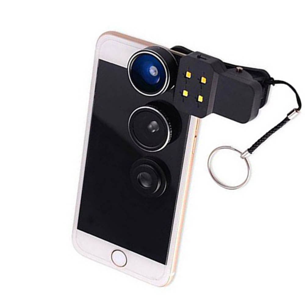4-in-1 Selfie Kit with LED Flash & Lens Set