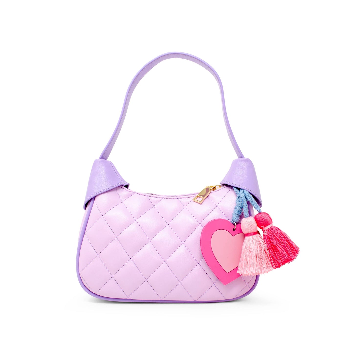 Kids Quilted Shoulder Bag - Purple