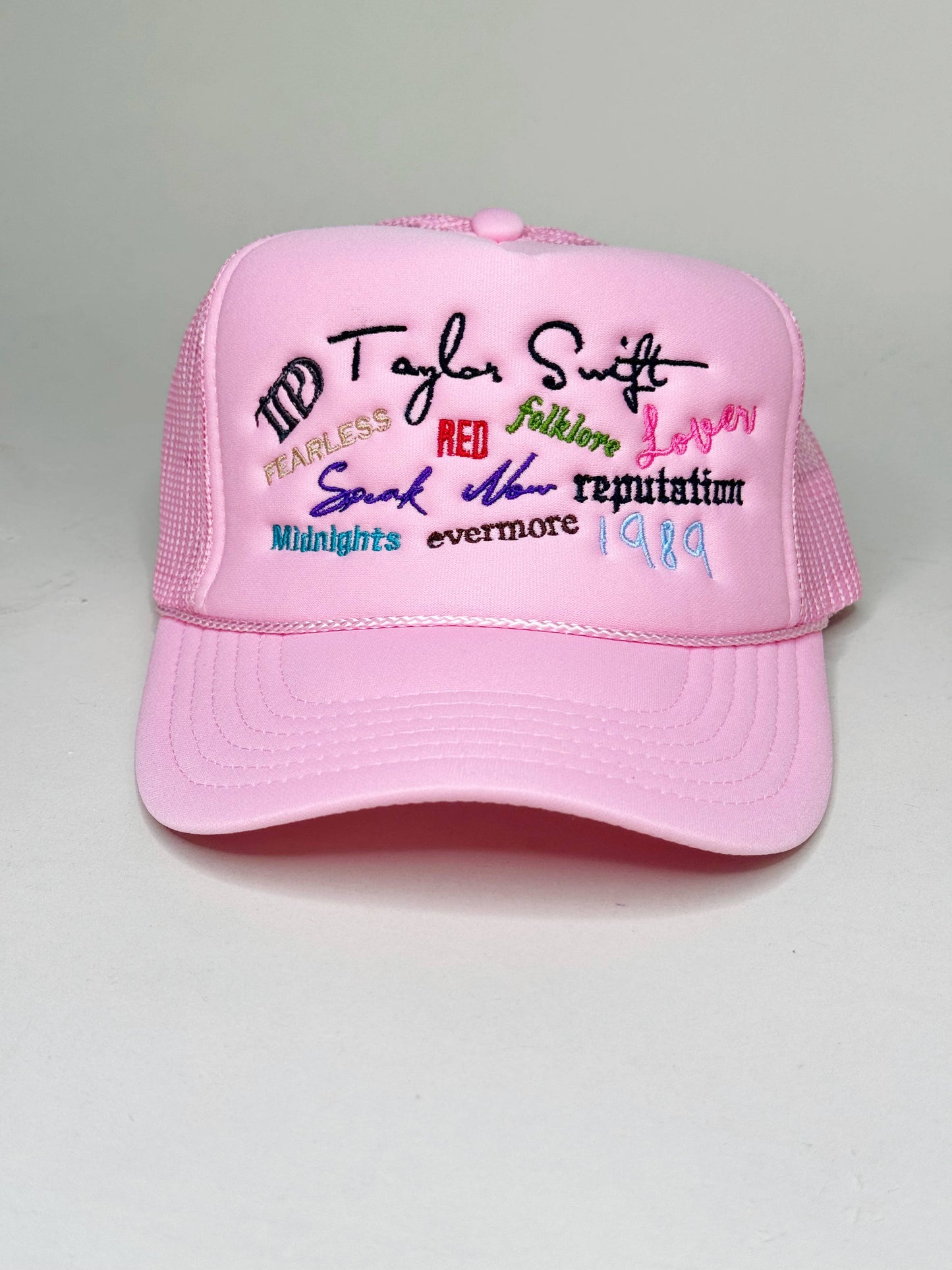 Taylors Albums Trucker Hat- Pink