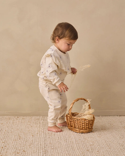 QM Ruffle Fleece Set- Blue Daisy