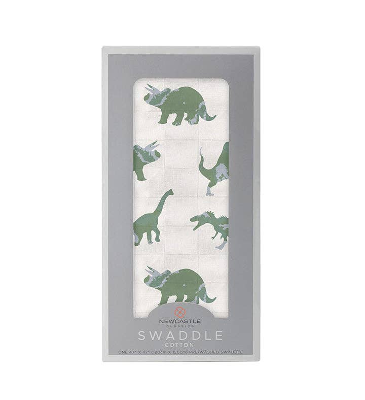 Swaddle- Green Dinosaurs