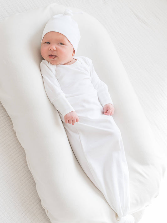 Organic Newborn Gown - White