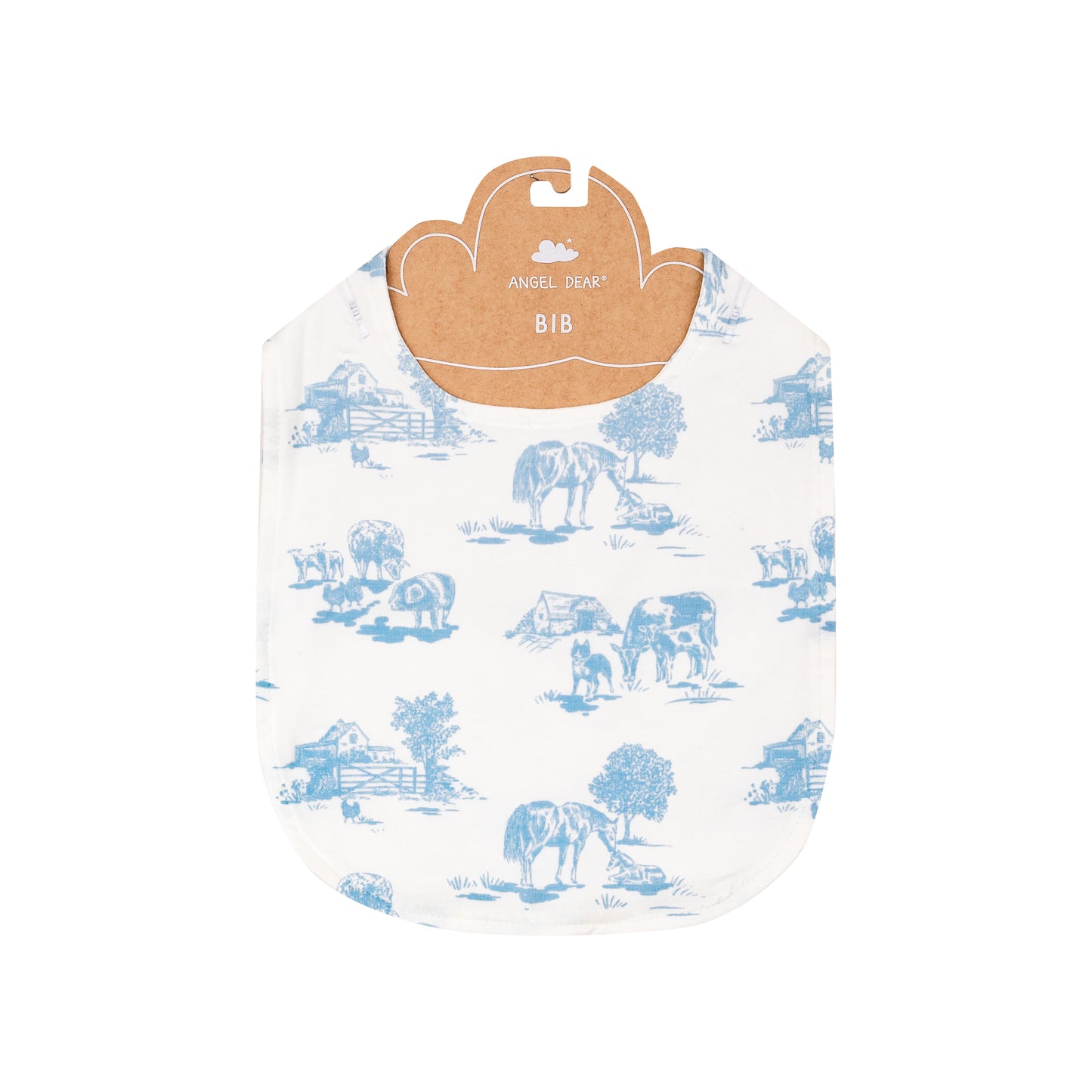 AD Bib Feeding - Farm Toile Blue