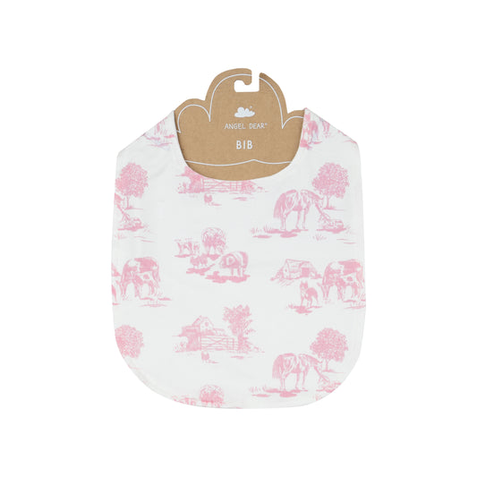 AD Bib Feeding - Farm Toile Pink