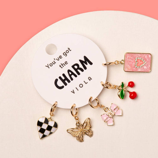 5-Pc Asst Charm Set: Yellow Gold