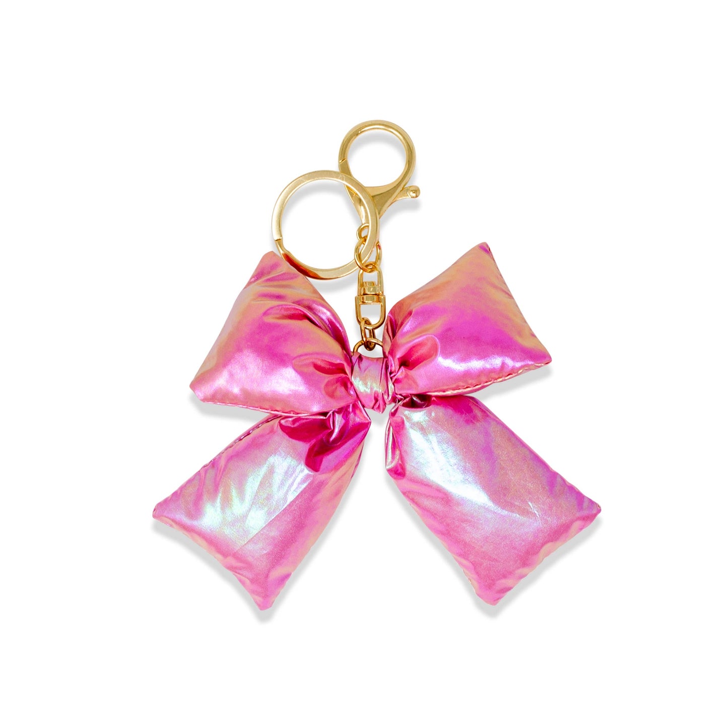 Quilted Fluffy Bow Handbag- Hot Pink