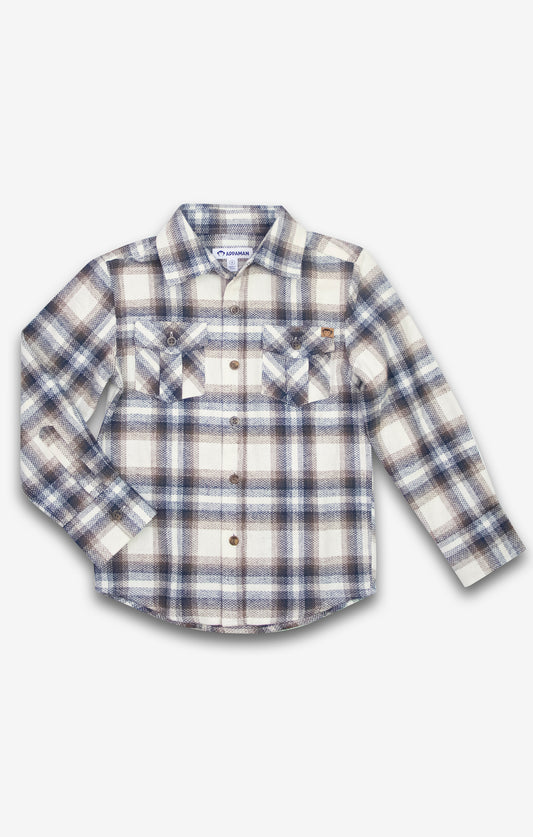 Flannel Shirt- Off White Plaid