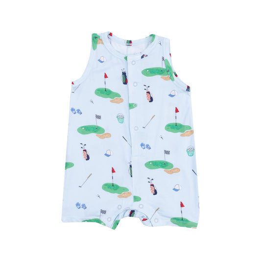 AD Shortie Romper - Golf Things Blue