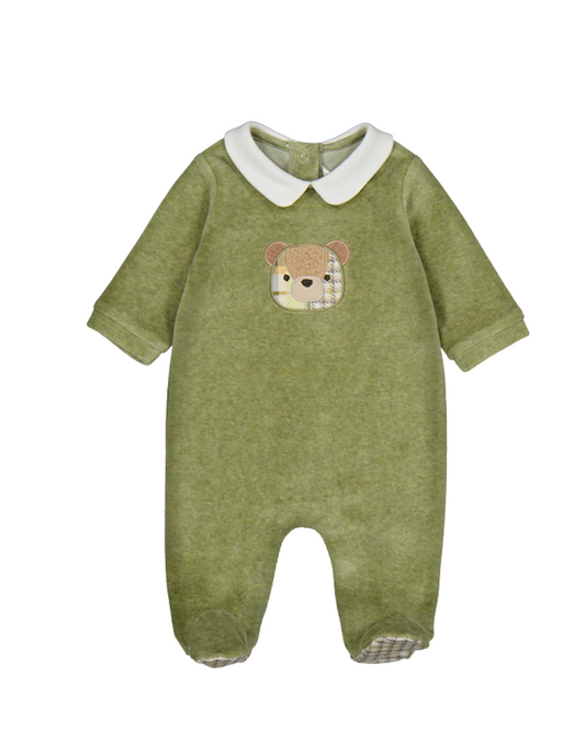 Velour Onesie- Green 2716