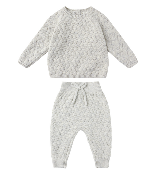 Heathered Blue Knit Set