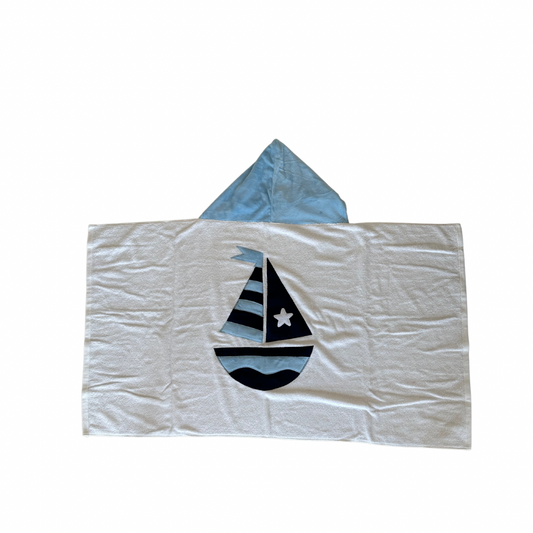 Hooded Towel- Sailboat