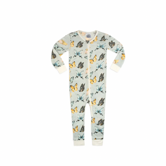 MB Bamboo Zipper PJs - Butterfly