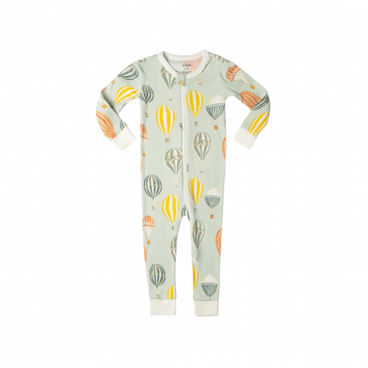 MB Bamboo Zipper PJs - Vintage Balloons