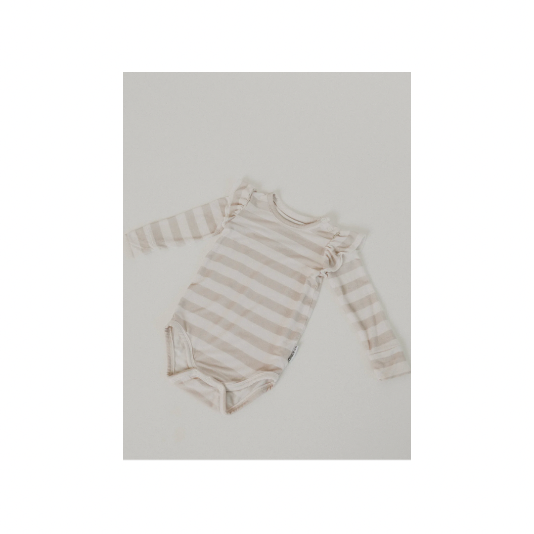 Striped LS Ruffle Bodysuit