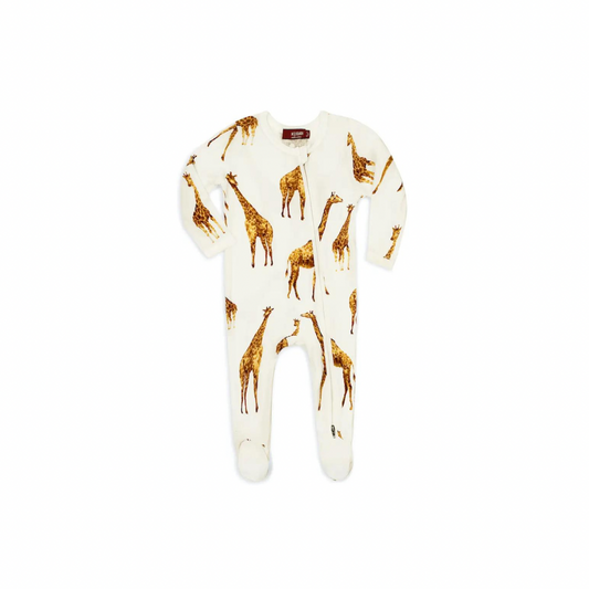 MB Zipper Footed Romper - Giraffe