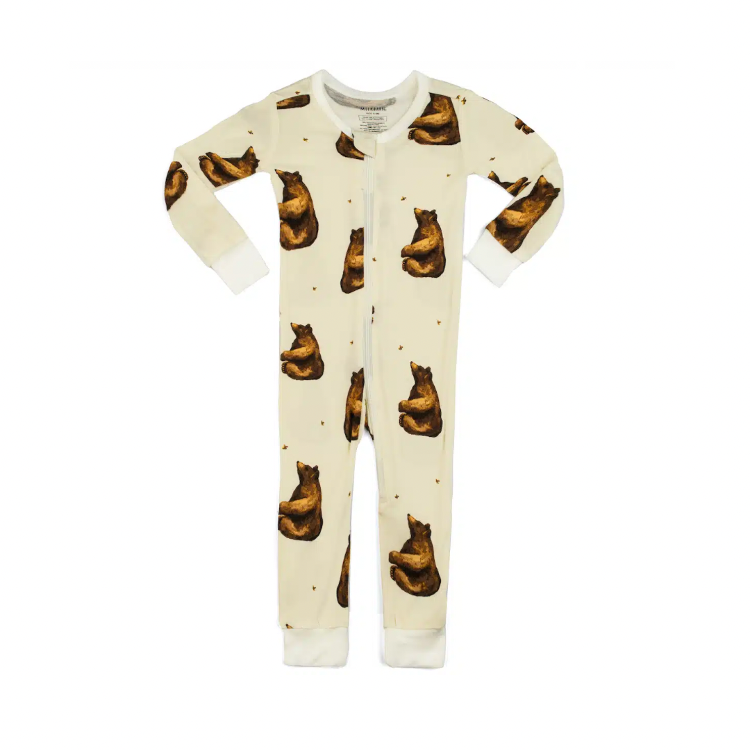 MB Bamboo Zipper PJs - Honey Bear