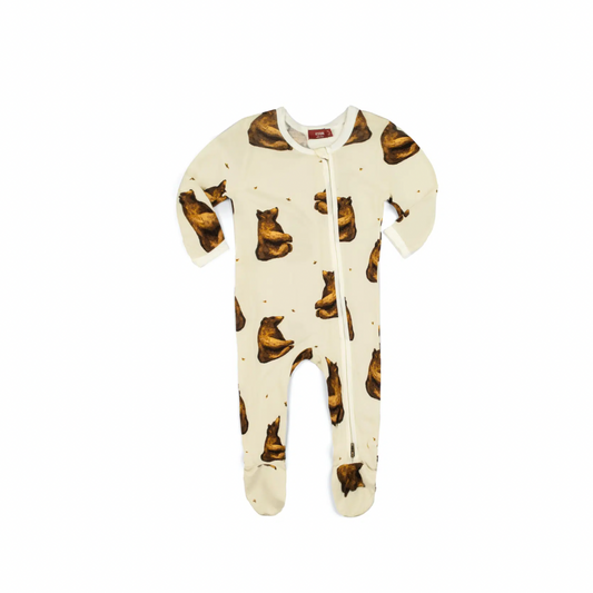 MB Zipper Footed Romper - Honey Bear