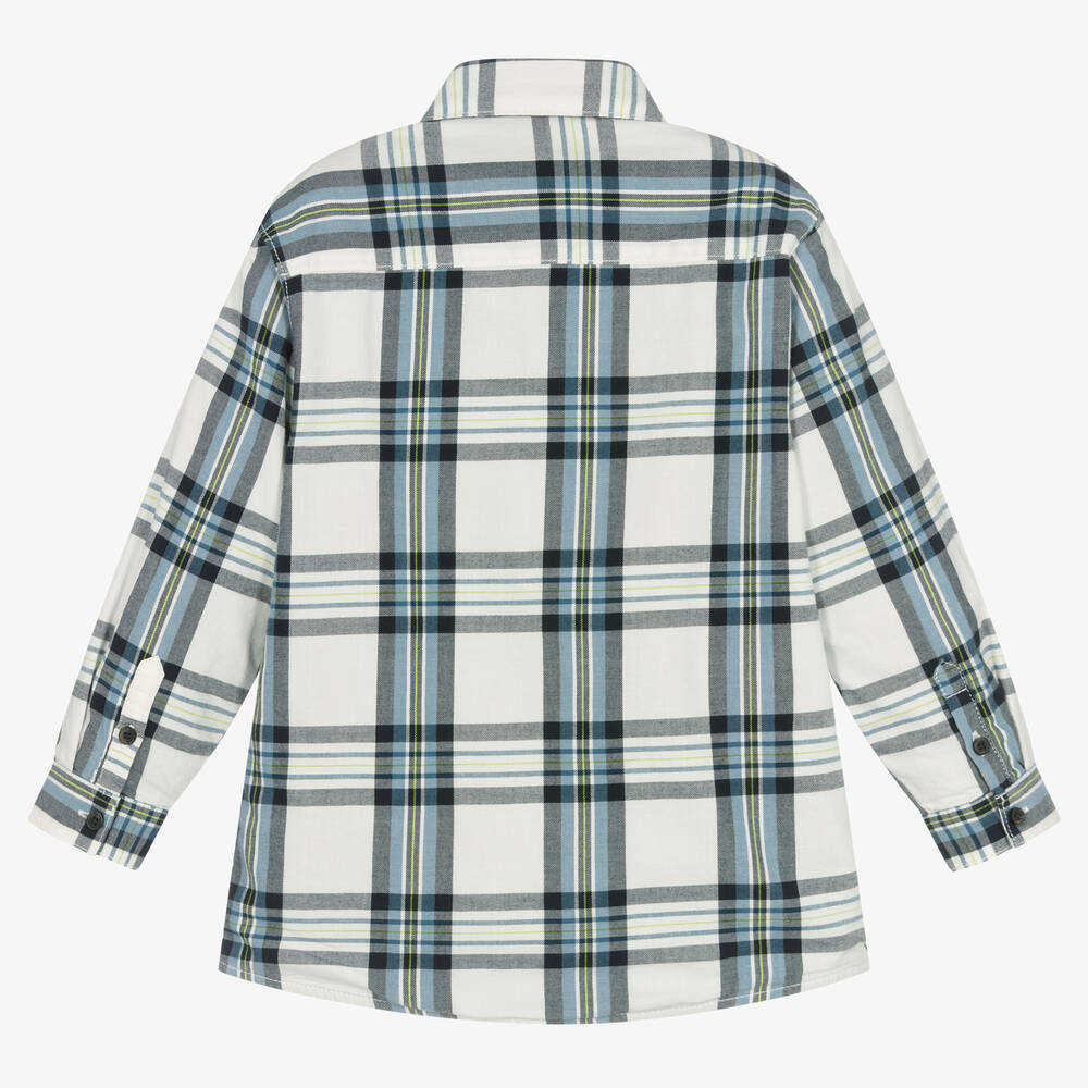 4107 Checked Overshirt in Glacial