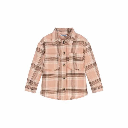4198 Checked Overshirt in Nude