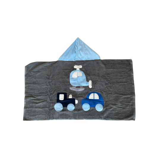 Hooded Towel - Train, Plane & Cars