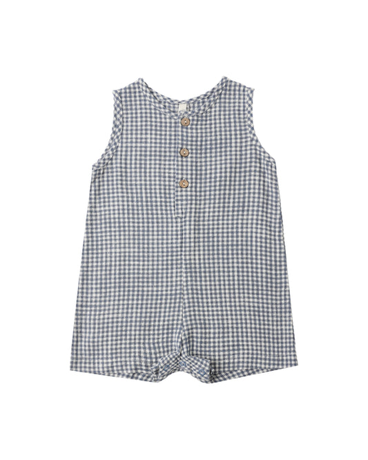 Maverick Romper- Marine Gingham