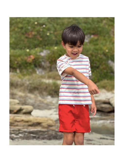 Marine Tee- Red/Blue/Cream