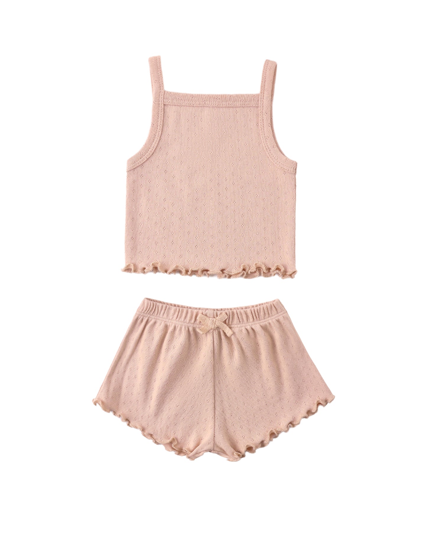 Pointelle Shortie Set- Melon