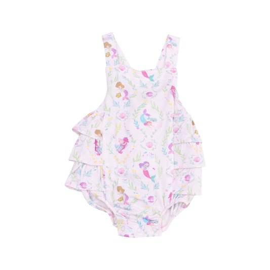 AD Ruffle Sunsuit - Mermaids