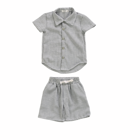 Button Shirt - Mini Denim Stripe
