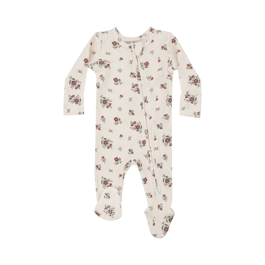 AD Zipper Footie - Misty Rose Floral