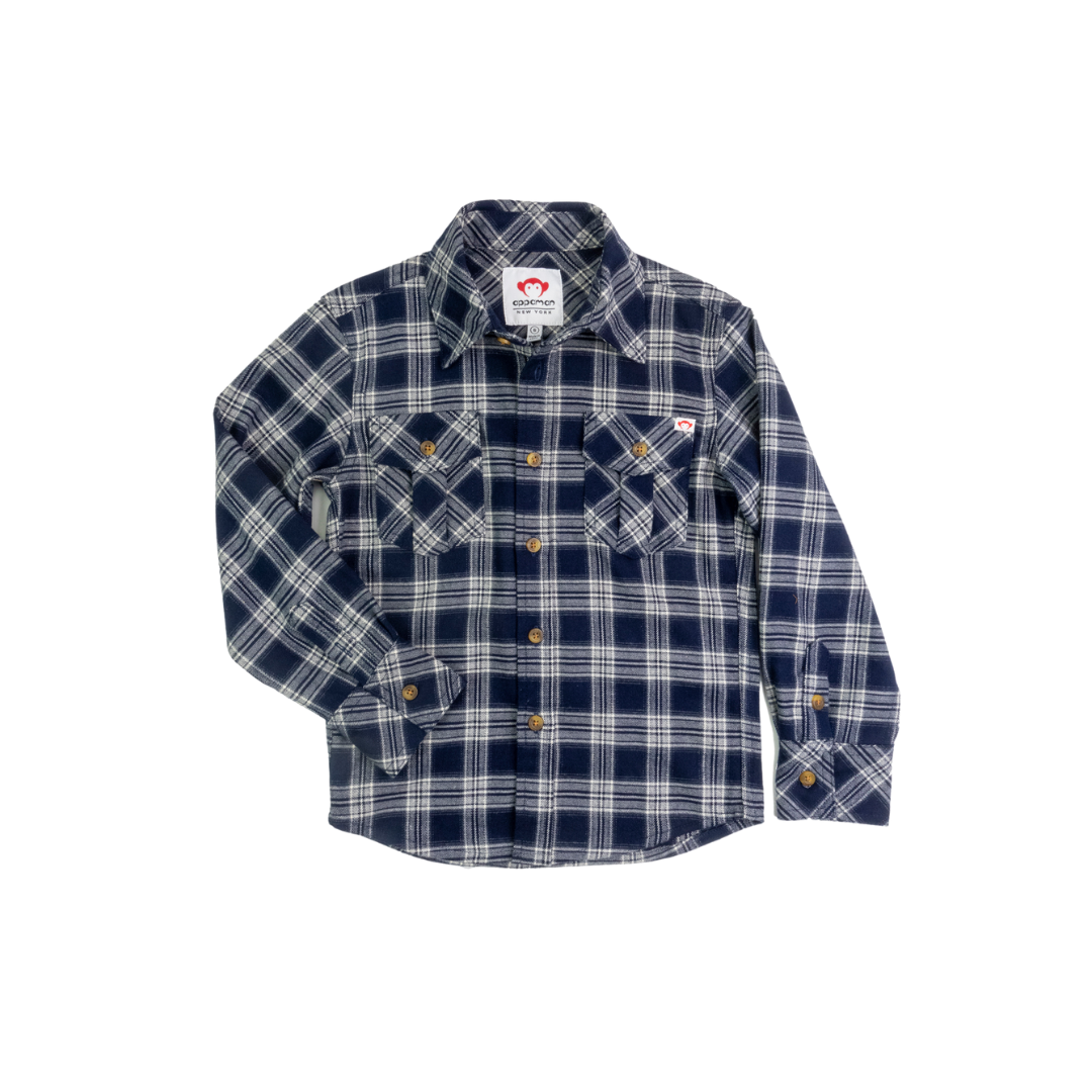 Flannel Shirt- Navy Plaid