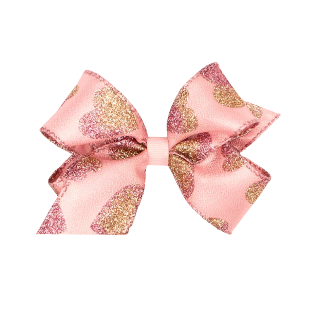 King Glitter Heart Tafetta Bow