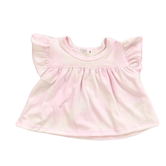 Flutter Tie Dye Top - Pink