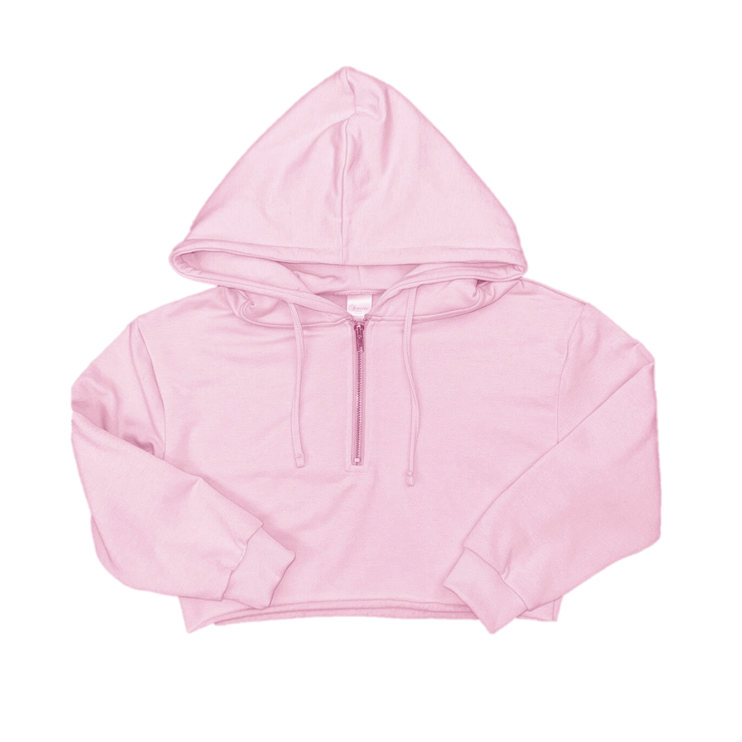 Cloud 3/4 Zip Hoodie - Pink