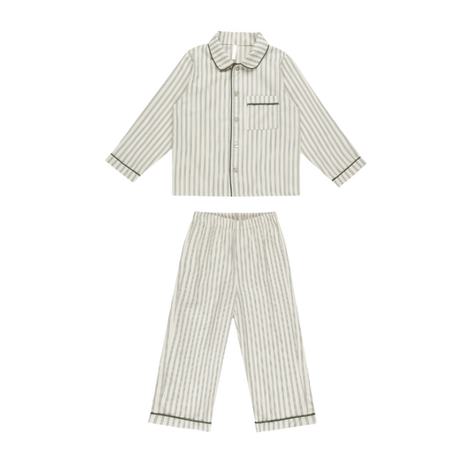 LS Pajamas - Forest Pinstripe