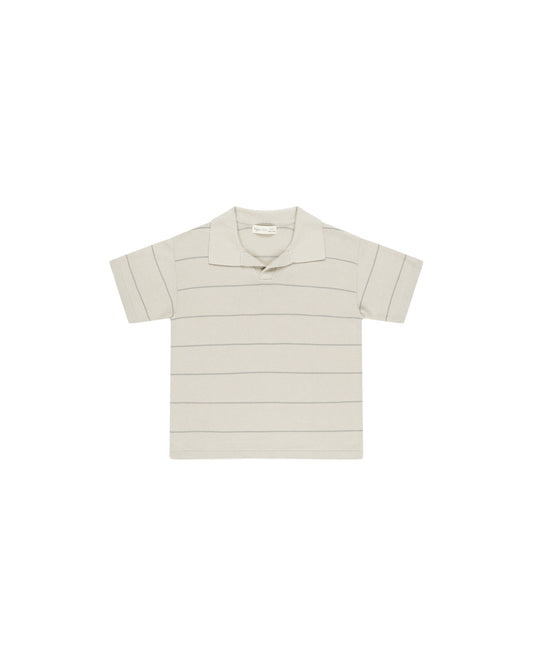 Knit Polo - Eucalyptus Stripe