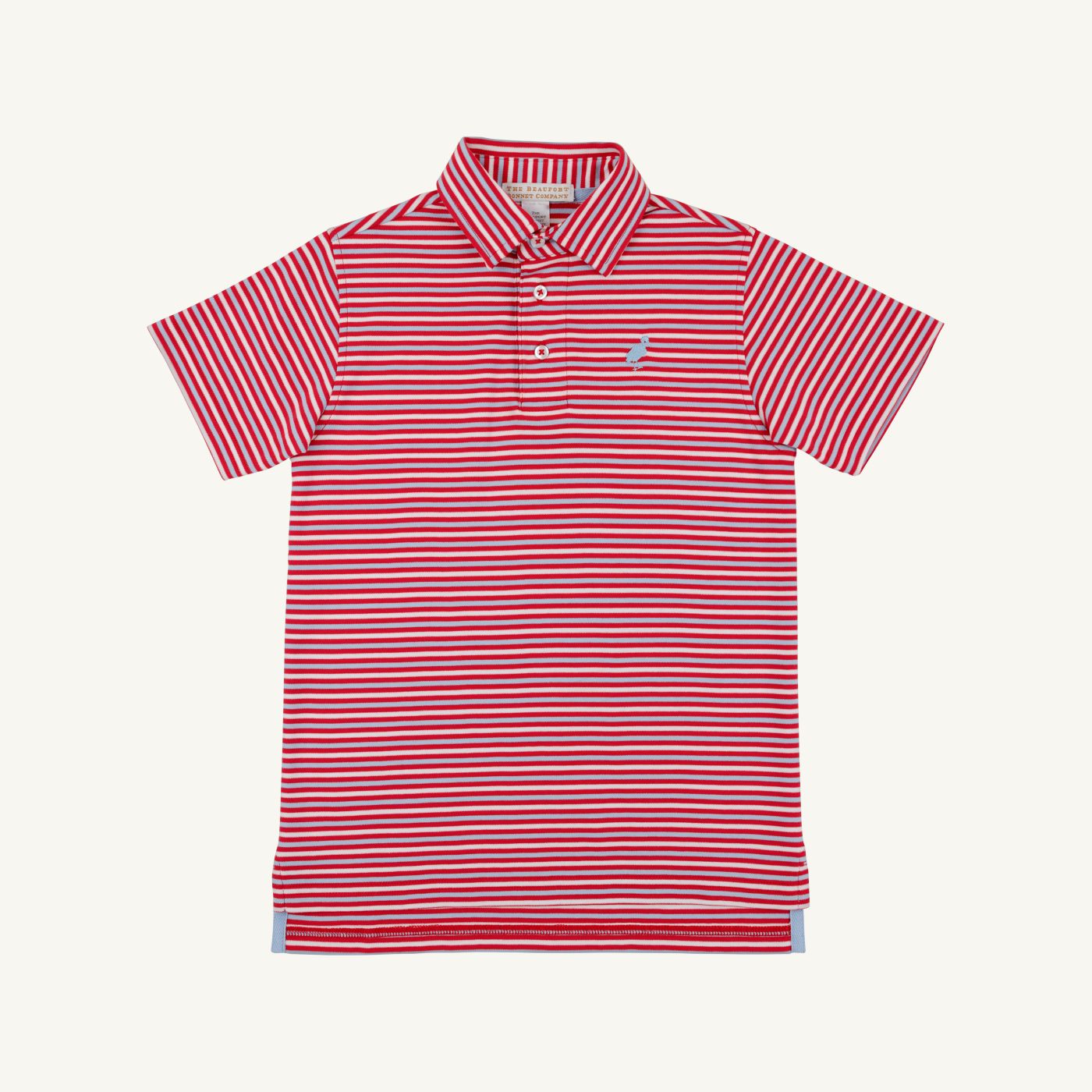 Prim & Proper Pima Polo- Richmond Red Stripe
