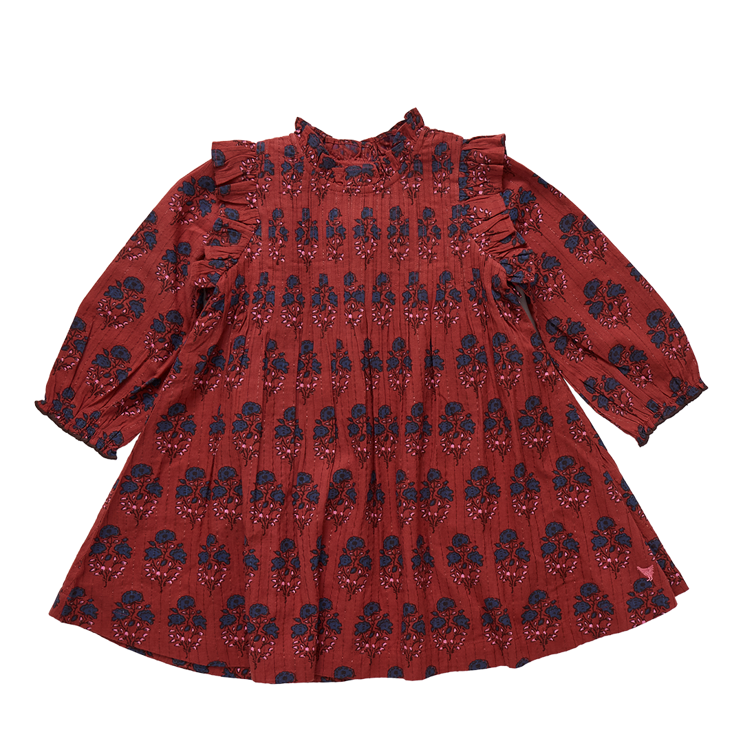Jaipur Dress- Red Autumn Strawflower
