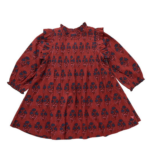 Jaipur Dress- Red Autumn Strawflower