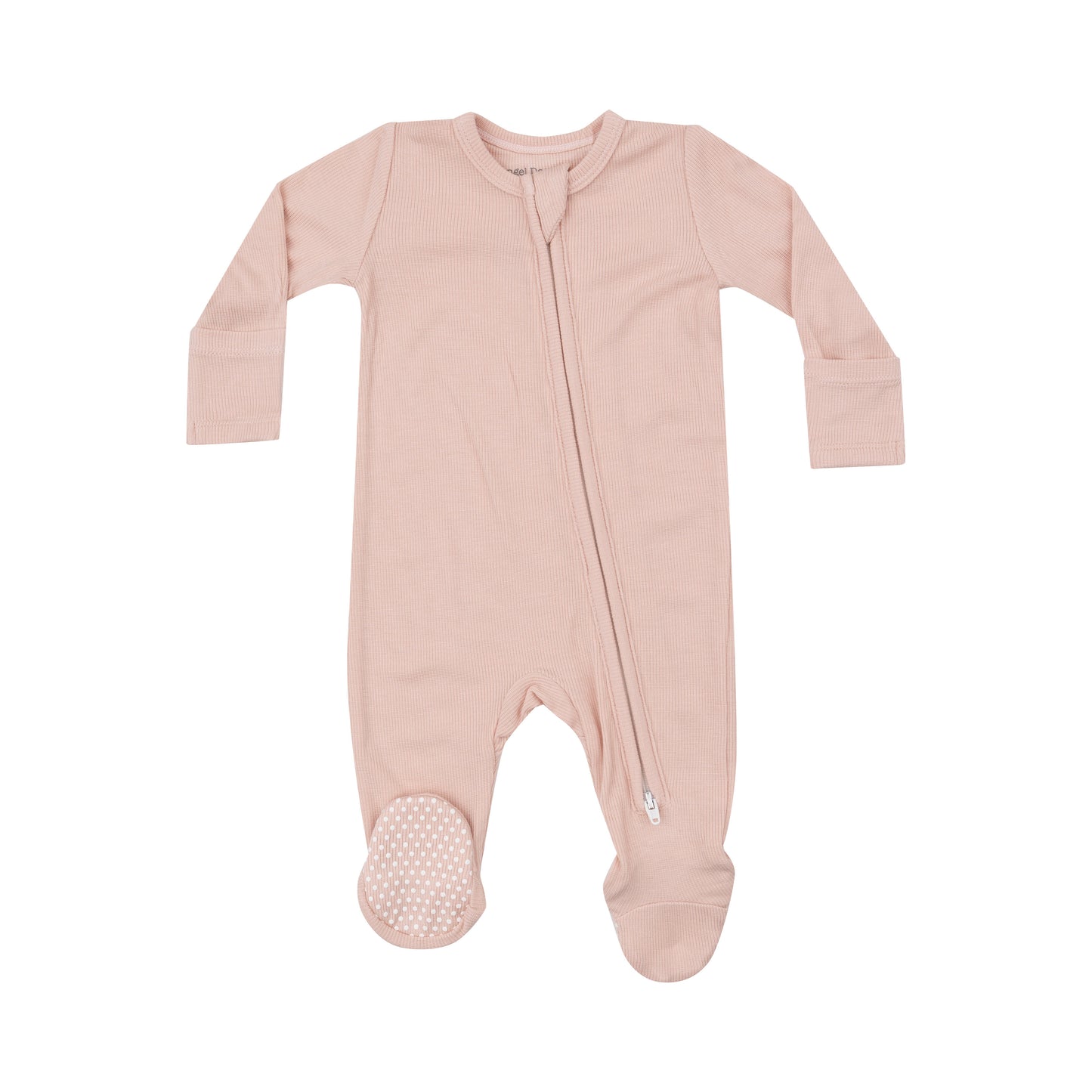 AD Zipper Footie - Ribbed Blush