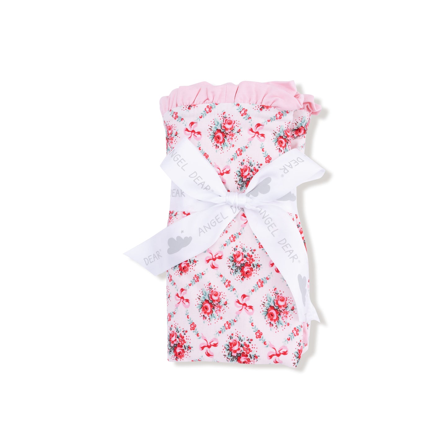 AD Ruffle Swaddle - Rose Bow Lattice