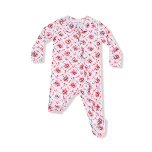 AD Peter Pan Footie - Rose Bow Lattice