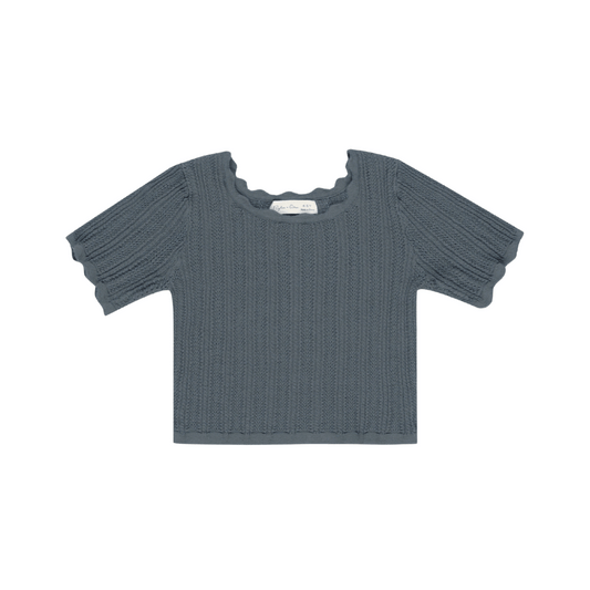 R+C Scallop Tee- Indigo