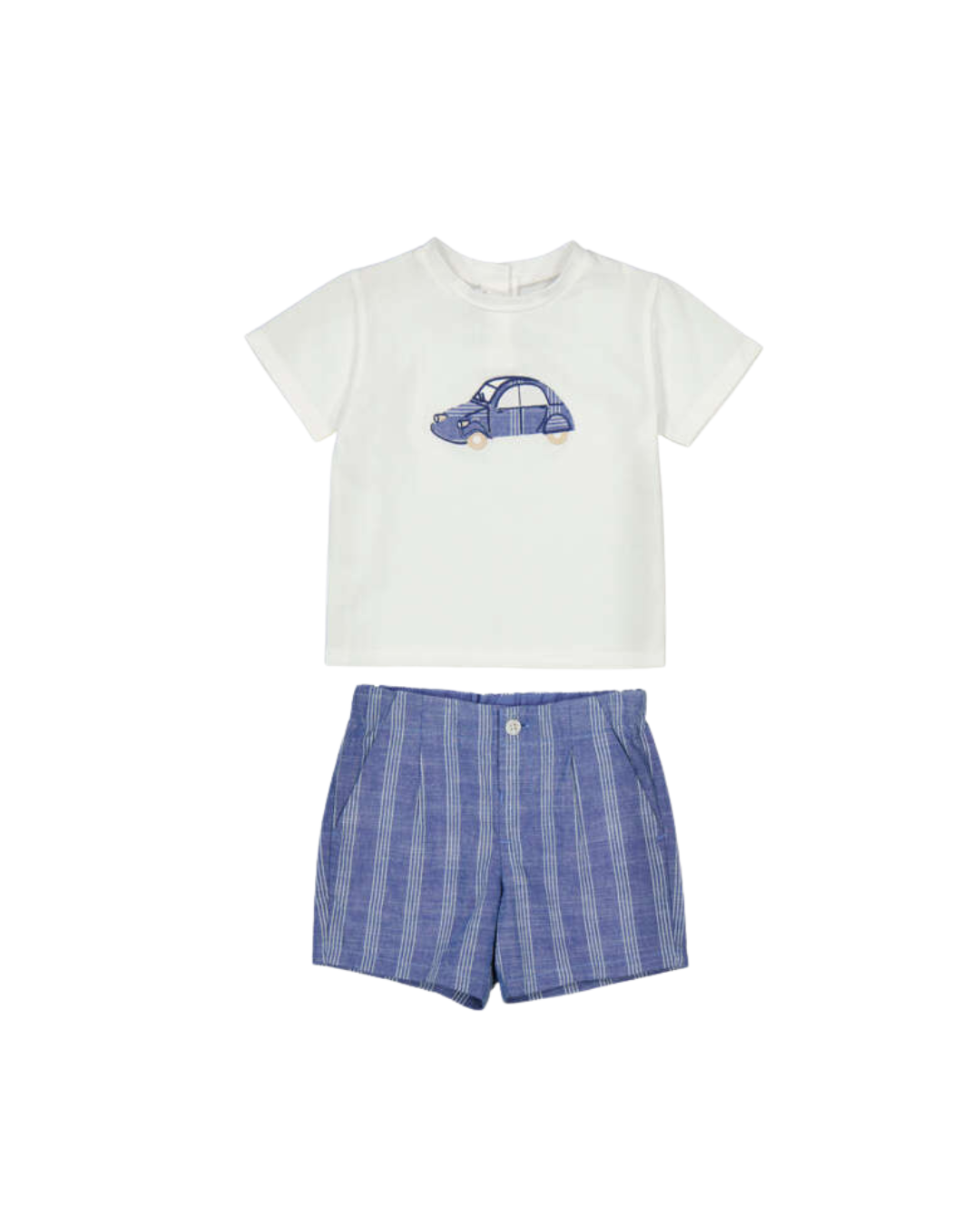 Car Bermuda Short Set- Blue 1227