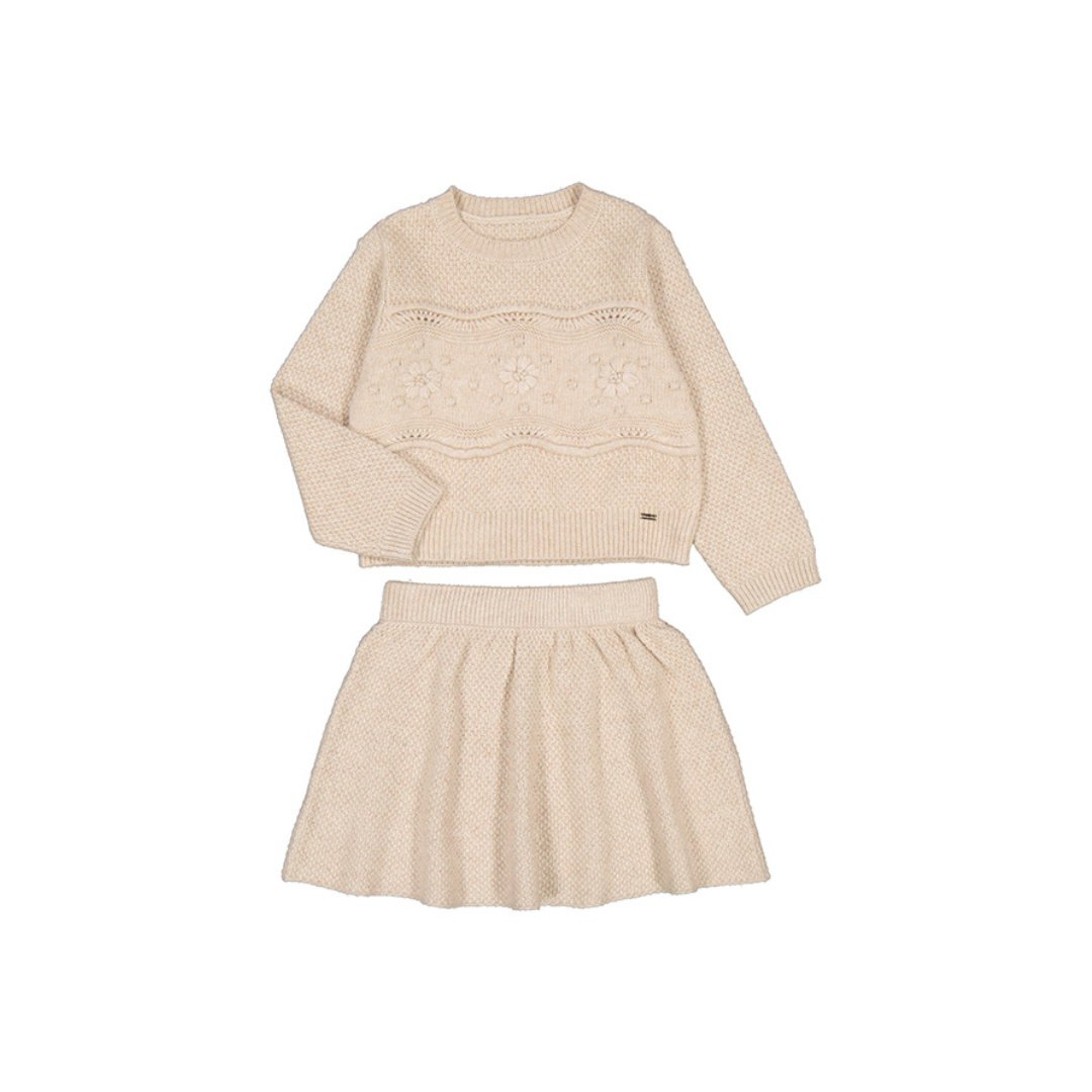 Sweater and Skirt Set - Sand